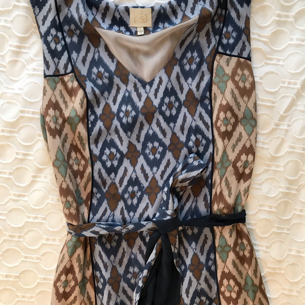 Anthropologie silk ikat dress size 4 with pockets!